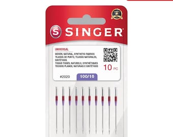 SINGER 10-Pack Universal 2020 Sewing Machine Needles, Size 100/16