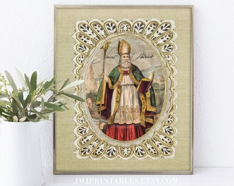 Saint Patrick Print | PRINTABLE Vintage Catholic Art Printable | 8X10 Digital Download | Catholic Art and Wall Decor | Catholic Saint Gift
