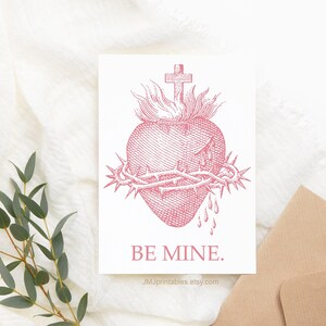 Catholic Valentine Card PRINTABLE Sacred Heart of Jesus Divine Mercy First Communion Confirmation Engagement Wedding Catholic Easter