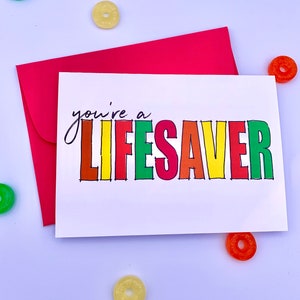 You're a Lifesaver Card - DRUCKBARE PDF Karte & DIY Umschlag - Dankeskarte für Mitarbeiter des Etiketts, Doktoren, Krankenschwestern, Front Line Heroes