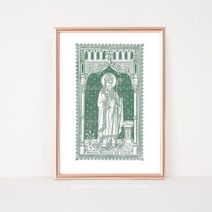 Vintage Saint Patrick Print PRINTABLE Irish Catholic Art Saint Patrick Art Vintage Style Catholic Wall Decor Catholic Gift Instant download