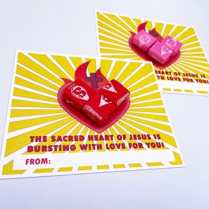 Catholic Party Favor Sacred Heart of Jesus VBS Printable Treat First Holy Communion Party Favor, Vacation Bible School CCD Craft Candy Card