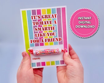 Candy School Valentine Printable Cards for Kids Candy Classroom Valentine Instant Digital Download DIY Elementary School Valentine