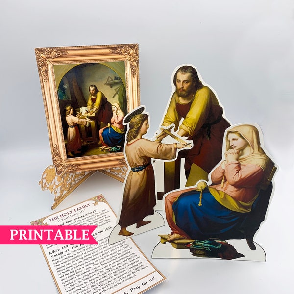 Catholic Paper Dolls Art Lesson Craft PRINTABLE Holy Family Kids Activity Instant Digital Download Catholic Craft Kit CCD Jesus Mary Joseph