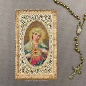 Memorare Beata Vergine Maria Immagine Sacra STAMPABILE, Immagine Sacra PDF con Preghiera, Immagine Sacra del Santo Patrono Cattolico, Immagine Sacra della Prima Comunione