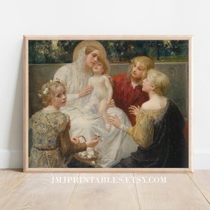 Our Lady Blessed Mother PRINTABLE Catholic Art Print Blessed Virgin Mary Digital Download DIY Catholic Mother&#39;s Day Gift First Communion