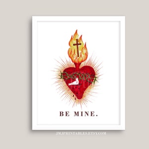 Catholic Valentine Gift | Sacred Heart of Jesus PRINTABLE Catholic Art Watercolor Print | Digital Download | 8x10, 5x7, 4x6