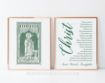Vintage Saint Patrick Art and Quote Print Set PRINTABLE Irish Catholic Art Prints Vintage Style Catholic Wall Decor Instant Digital Download