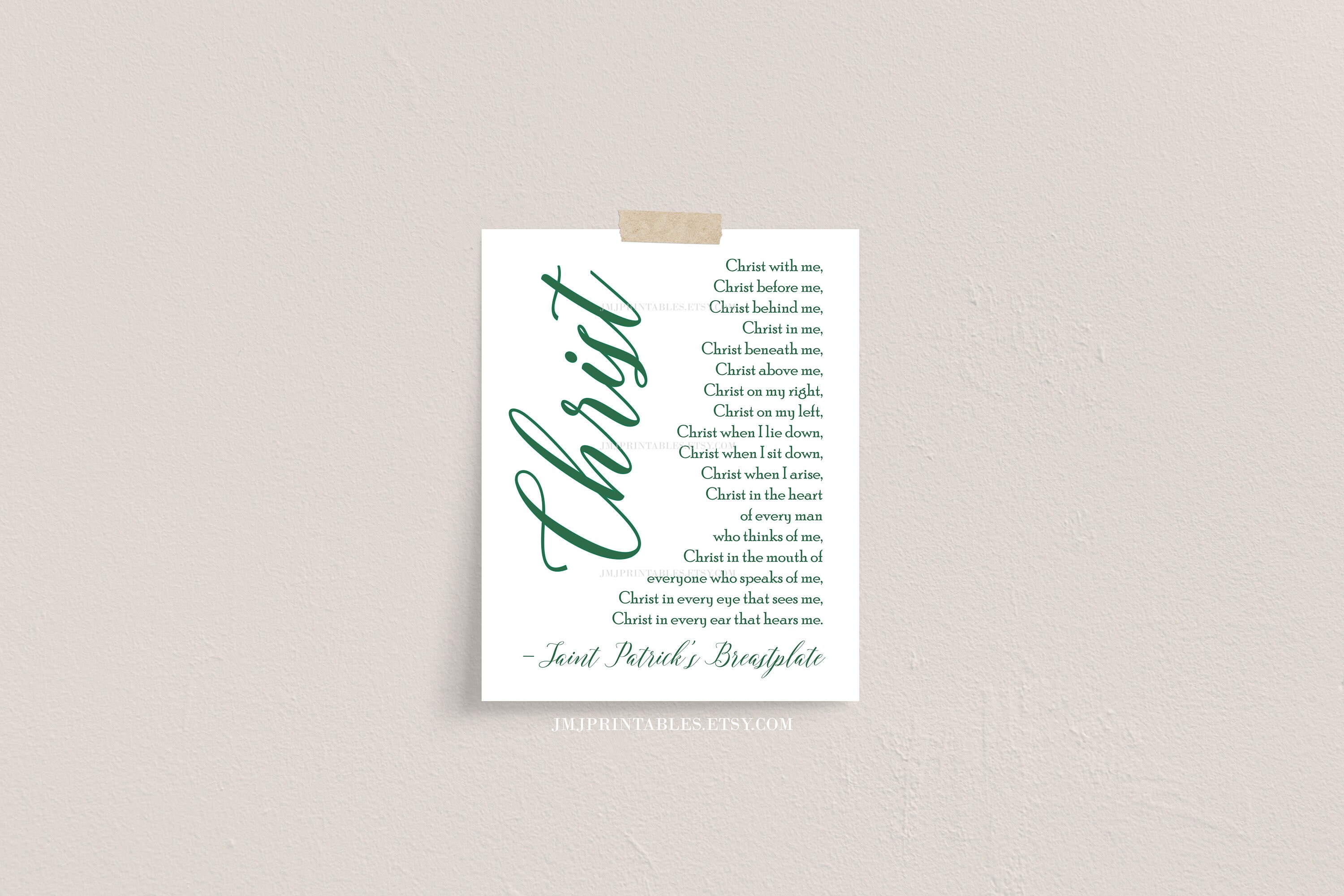 Saint Patrick Breastplate Prayer Print, PRINTABLE Catholic Art Print ...