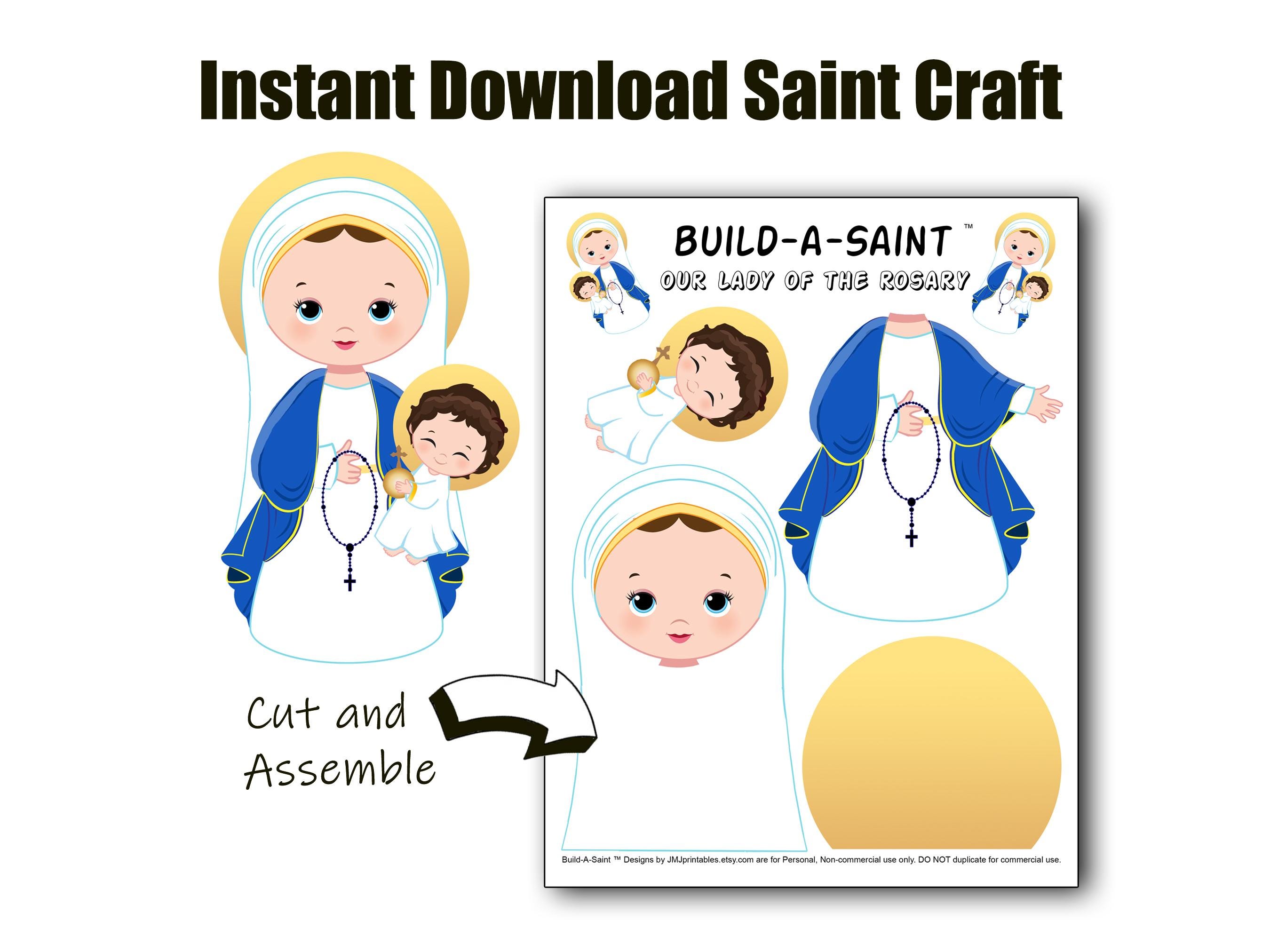 All Saints Day Craft Kit Bundle for Kids - Build A Saint Catholic Paper ...