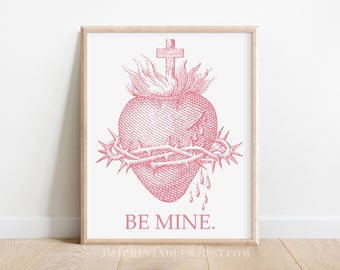 Catholic Valentine Gift PRINTABLE Mother’s Day Sacred Heart of Jesus Catholic Art Print Catholic DOWNLOAD Baby Shower Gift Wedding