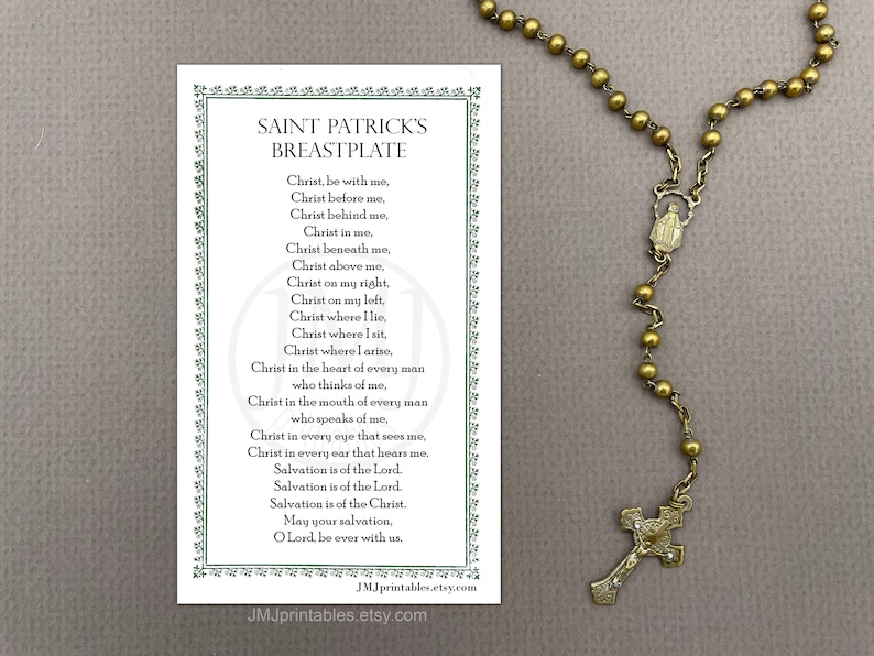 Saint Patrick Holy Card PRINTABLE, Digital Download PDF Prayer Card ...