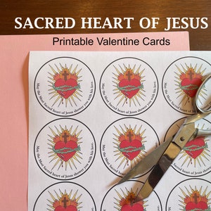 Druckbare Katholischen Valentine Leckerbissen für Kinder Valentine Candy, Sacred Heart Schule Klassenzimmer Valentine oder Party Favor Instant Download