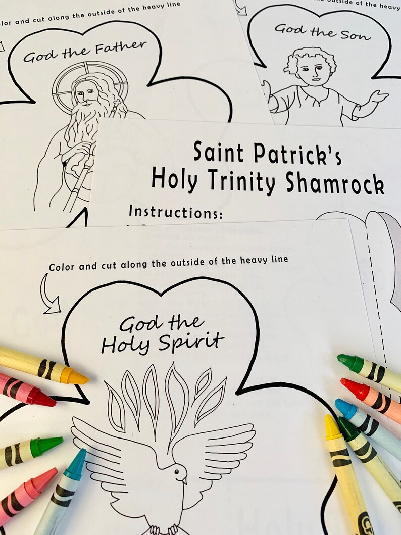 St. Patrick's Day Katholisches Basteln für Kinder St. Patrick Malseite Heilige Dreifaltigkeit Sonntagsschule RCIA Kid Fastenzeit Bild 2