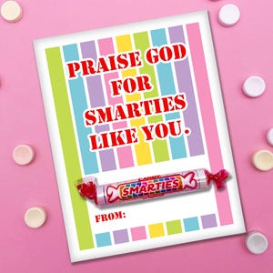 Biglietti di San Valentino per bambini della scuola cristiana STAMPABILI Gesù loda Dio Candy Classroom San Valentino Party Favor, Download digitale istantaneo San Valentino