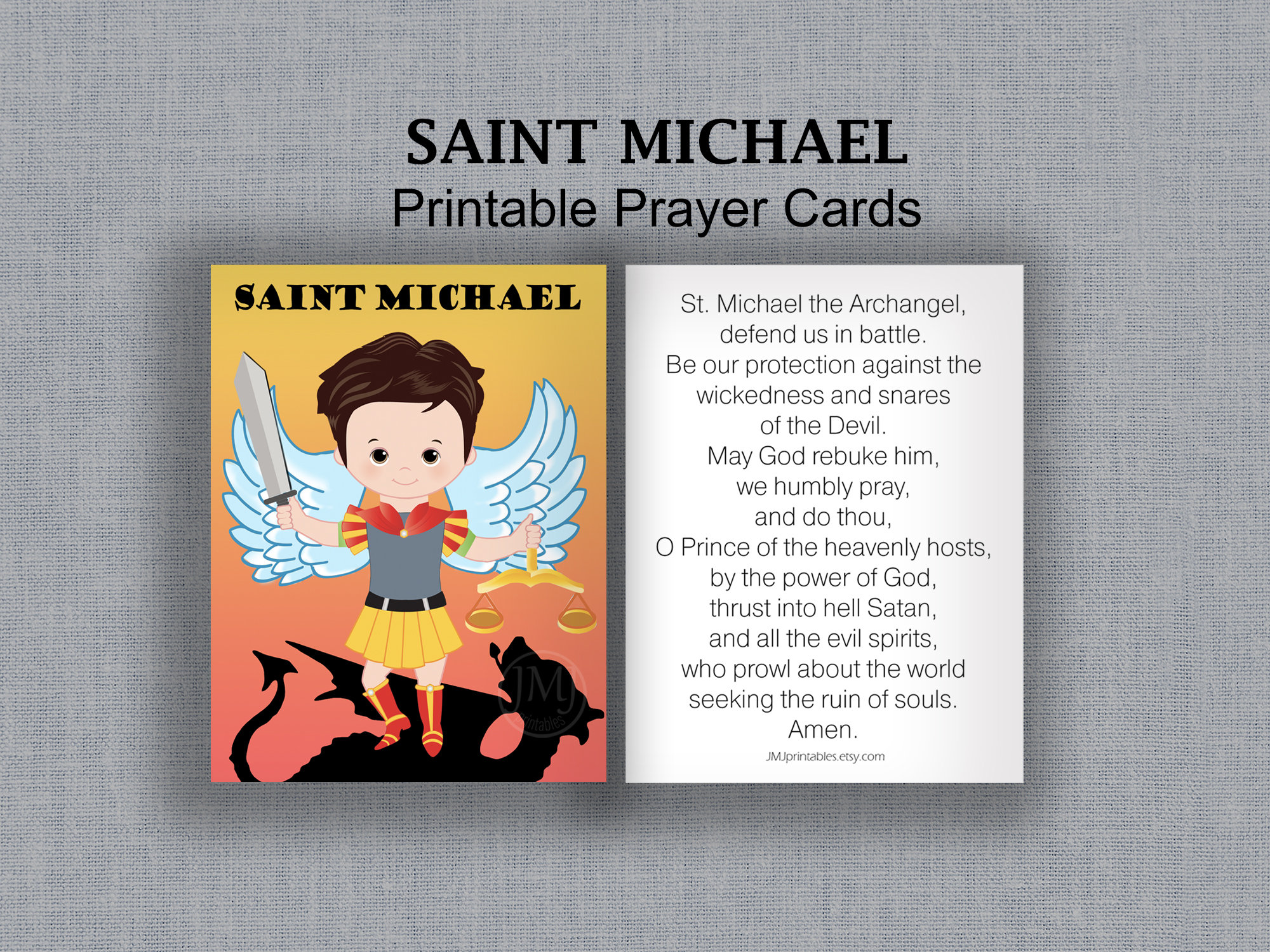 saint-michael-the-archangel-holy-card-printable-kids-prayer-card-feast-of-the-archangels-catholic-party-favor-ccd-instant-digital-download-etsy