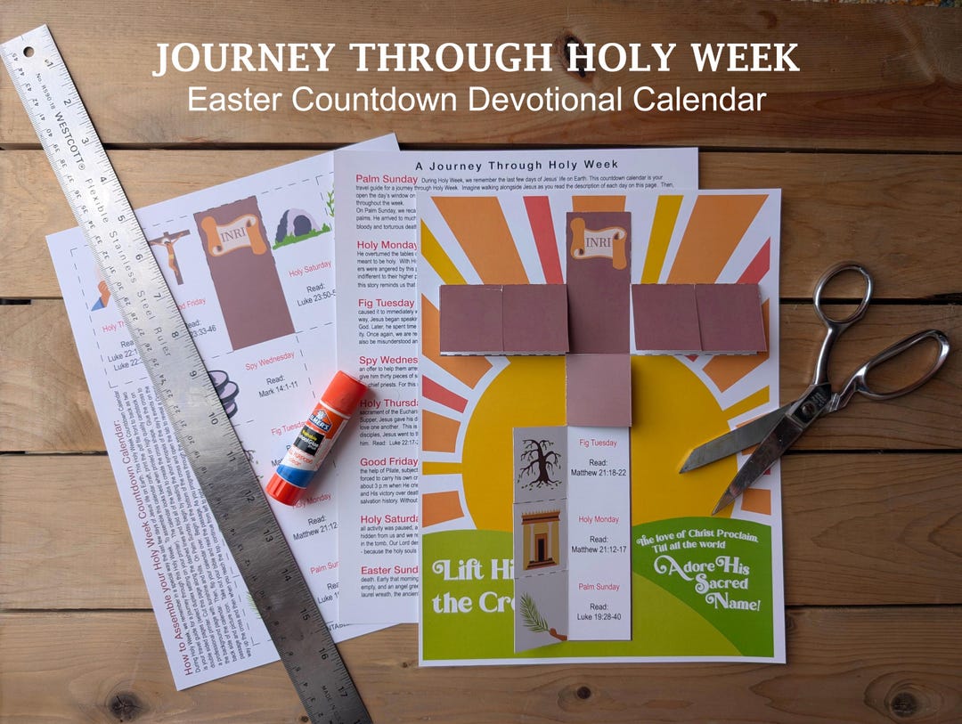 Catholic Holy Week Printable Craft Countdown to Easter Calendar ...