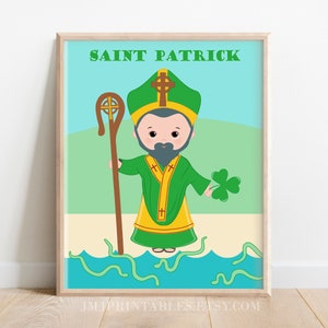 Saint Patrick PRINTABLE Catholic Art Print for Kids Catholic Patron Saint Wall Art Toddler Child Nursery Digital Download DIY Catholic Gift