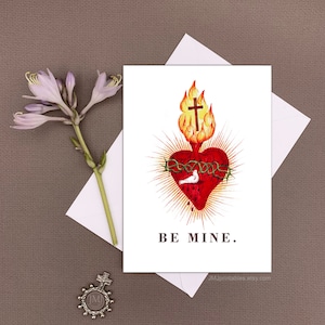 IMPRIMABLE Catholic SACRED HEART Valentine Card | Sacré-Cœur de Jésus | Soyez à moi | Baptême, Première Communion, Confirmation, Mariage