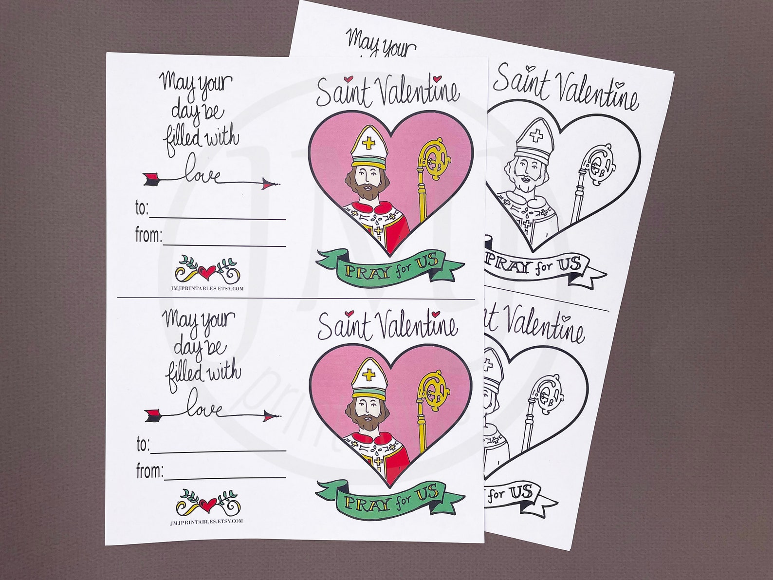 Printable Saint Valentine Card for Kids Kid Valentine's Etsy
