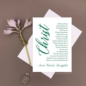 PRINTABLE Irish Catholic Saint Patrick's Day Greeting Card, Saint Patrick Card with Prayer, St Patrick's Breastplate, Confirmation Card