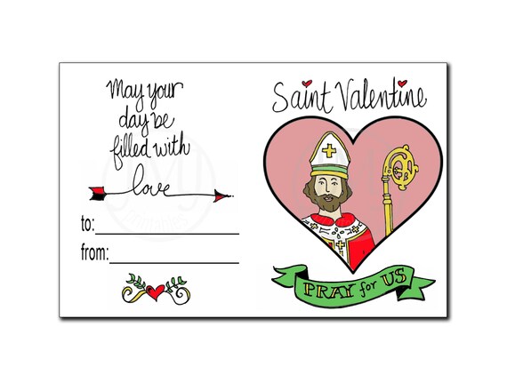 Printable Saint Valentine Card for Kids Kid Valentine's | Etsy
