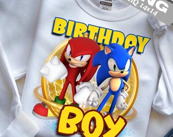 Sonic Knuckles PNG: Topo de bolo para festa de ouriço, clipart, design gráfico de sublimação de camisa, decoração de festa de aniversário do Sonic PNG para download digital