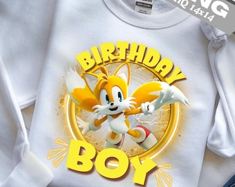 Aniversário do Sonic Tails PNG: Topo de Bolo, Clipart, Design Gráfico de Sublimação de Camiseta, Decoração de Festa de Aniversário do Sonic Tails PNG para Download Digital