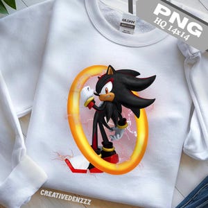 Sonic Shadow Hedgehog PNG: Birthday Party Cake Topper (Digital Download 14x14 inches