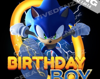 Aniversário de 6 anos do Sonic PNG: Topo de bolo, Clipart, Design gráfico de sublimação de camisa, Decoração de festa de aniversário do Sonic PNG para download digital