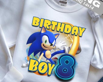 PNG para o 8º aniversário do Sonic: Decoração de bolo, design para sublimação (download digital)