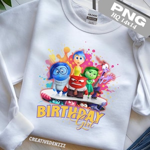 INSIDE OUT 2 PNG, Inside Out Birthday Girl Png Cake Topper,Mixed Feeling Party Clipart,Joy Sadness Anger Party Theme Decoration Sublimation