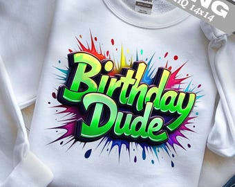 Cara de Aniversário PNG: Clipart de Grafite para Camisetas (Download Digital 14x14 polegadas)