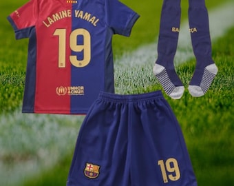Lamine Yamal Barcelona thuisshirt voetbalshirt voor kinderen | 22-23 Beperkte speciale editie | Jerseyshort | Voetbaltenue jeugdmaten