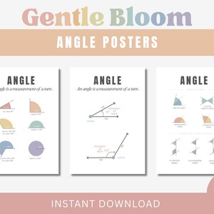 Poster wiskundehoeken | Educatieve prints in de klas (digitale download, A3/A4)