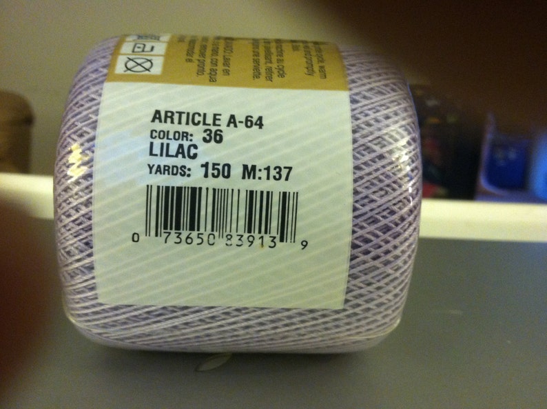 Knit Cro-Sheen Cotton Crochet Thread 150 Yards Lilac-VINTAGE image 1