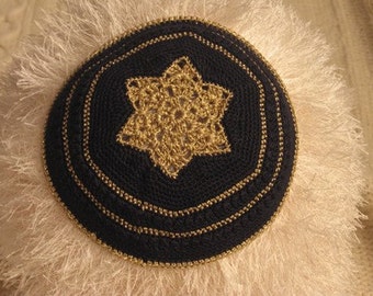 PATTERN ONLY Gold & Black Kippah - No refunds on patterns