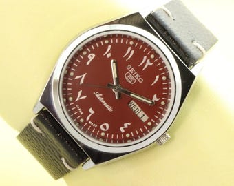 ヴィンテージ セイコー5 自動巻き メンズウォッチ：ブラウン文字盤