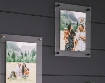 Acrylic Floating Frames | Modern Wall Art | Frameless Look | Photo Display (12x12 to 17x17)