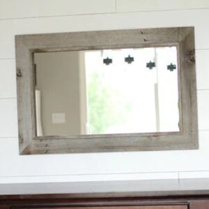 Western Rustic Style Mirror with Raised Inside Edge