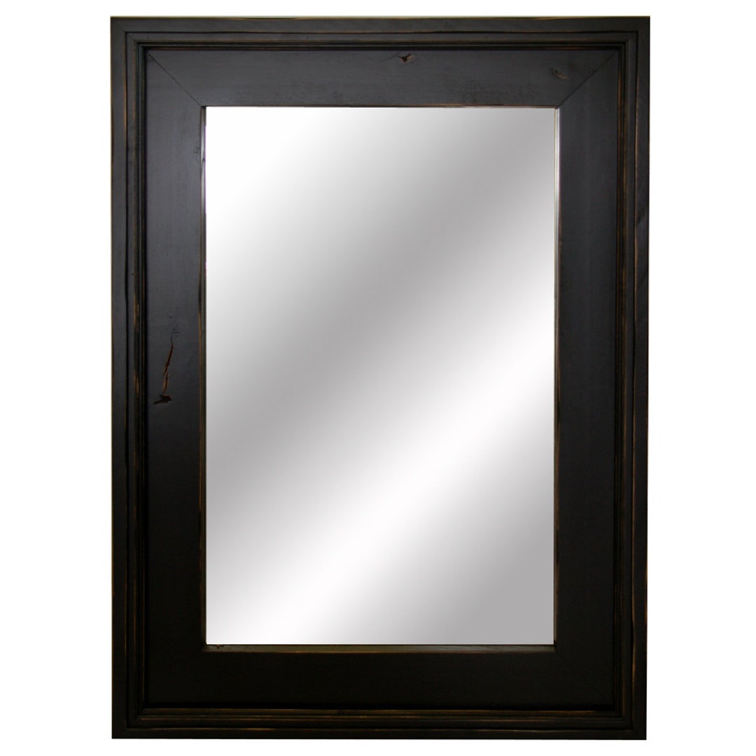 Black Wall Mirror Alpine Overmantle Mirror Etsy