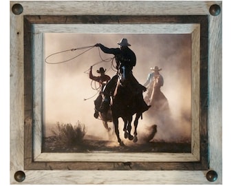 Rustic Wood Picture Frame | Hobble Creek Series with tacks | Farmhouse Reclaimed Barnwood Decor