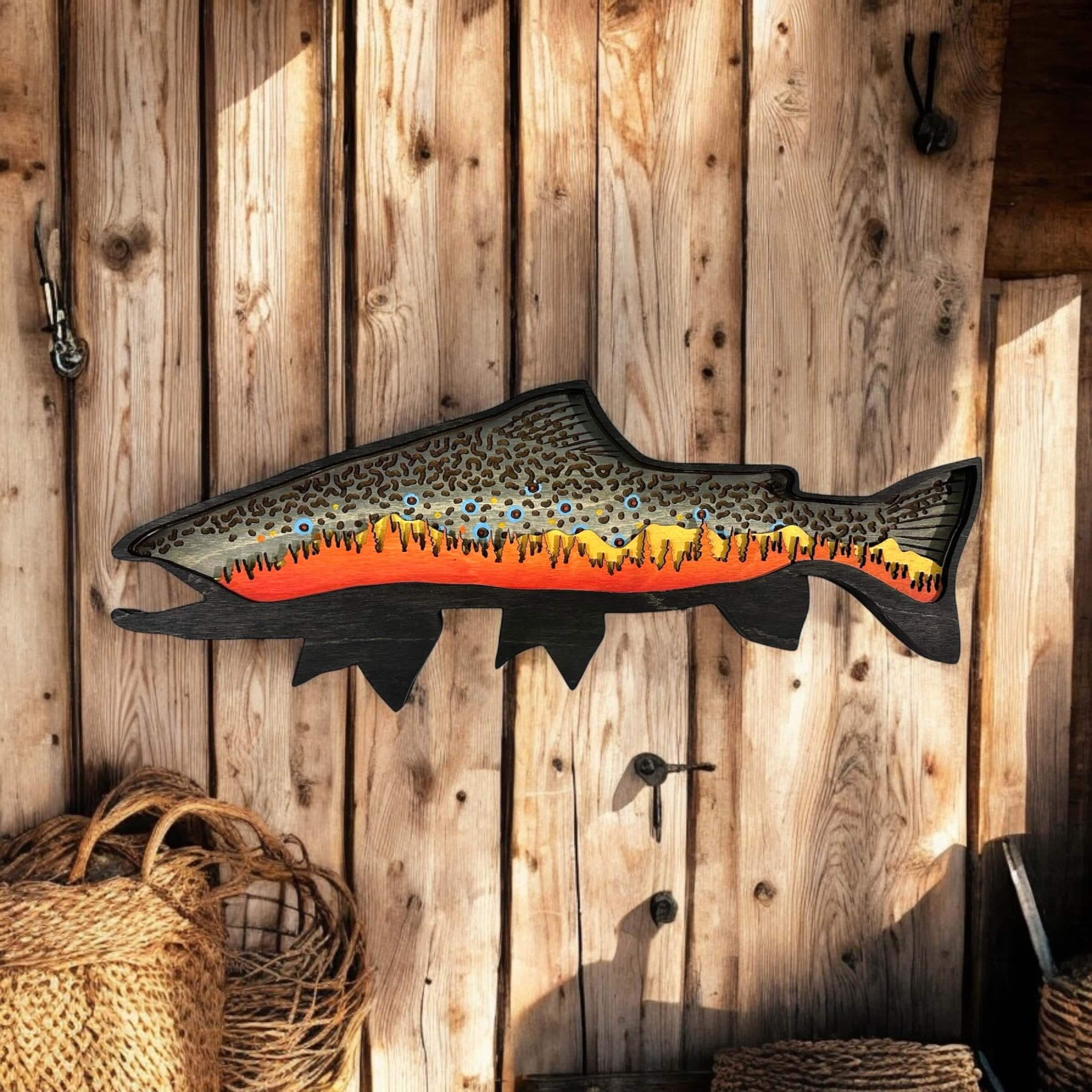 Hand-painted Brook Trout Wood Sign – Rustic Fishing Cabin Decor - Etsy