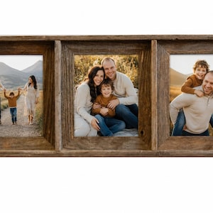 Rustic Family Picture Frame - Collage with 3 openings