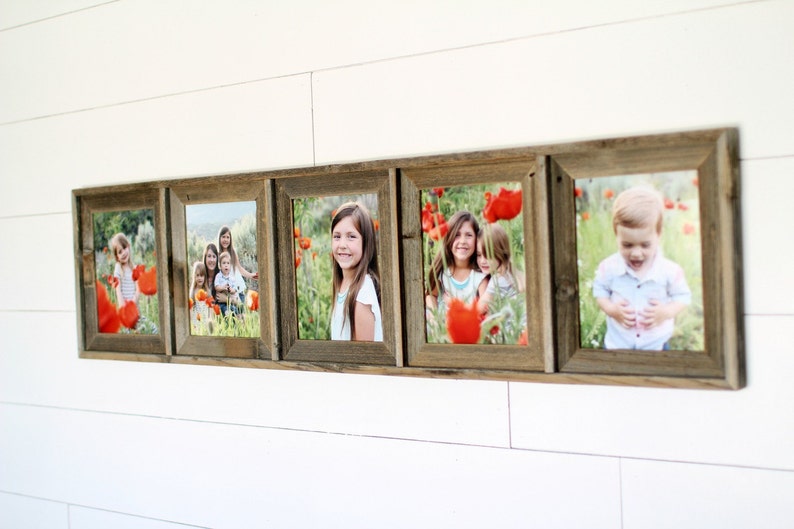 Barnwood Collage Frame with 5 Openings image 1