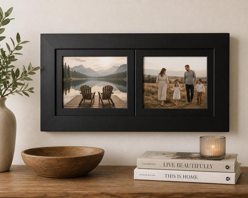 2 Opening Collage Picture Frame With Two Landscape Picture Openings - Etsy