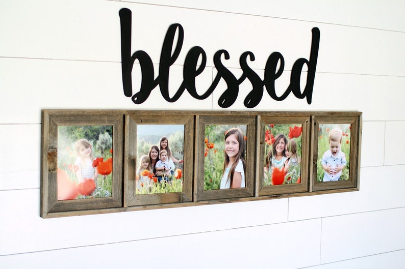 Barnwood Collage Frame with 5 Openings image 2