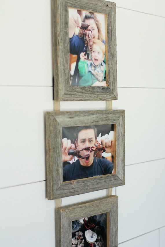 5X7 Three Barnwood Frames on Ribbon 2 Portrait and 1 Landscape Etsy