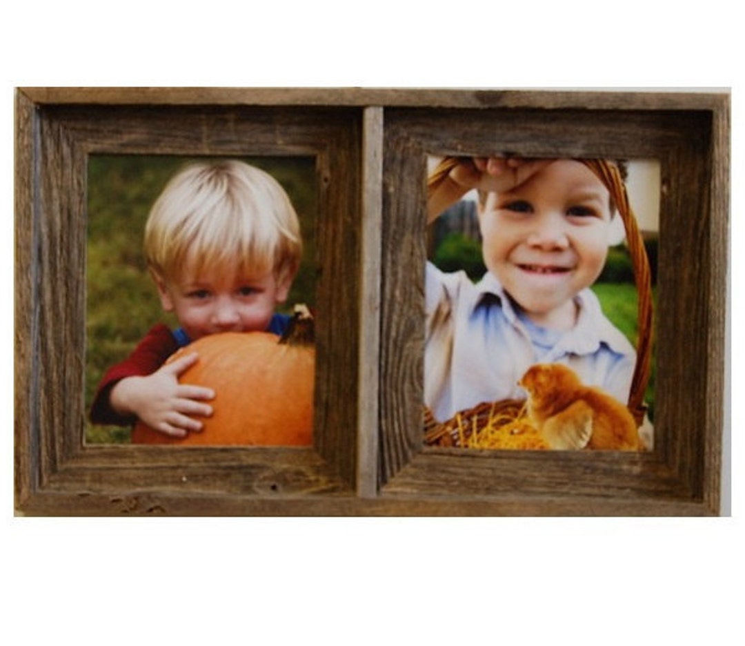 Collage Picture Frame Barnwood Double Frame Etsy