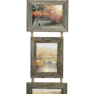 5x7 Triple Barnwood Hanging Collage Frames 2 Landscape, 1 Portrait image 3